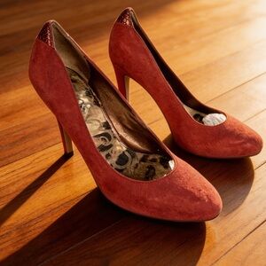 SAM EDELMAN Yasmine Women’s Stilettos red suede leather size 5 1/2